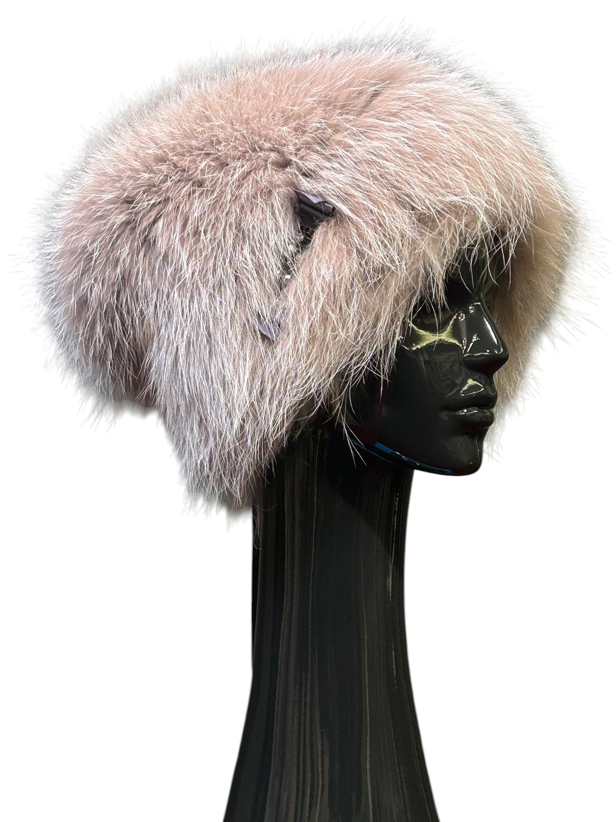 Light blue fox fur hat